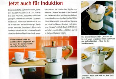 Espressokocher Venezia - designstarker Aluminiumkocher auch für Induktion