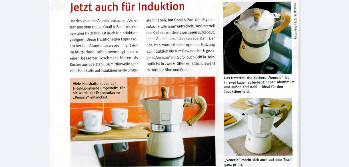 Espressokocher Venezia - designstarker Aluminiumkocher auch für Induktion